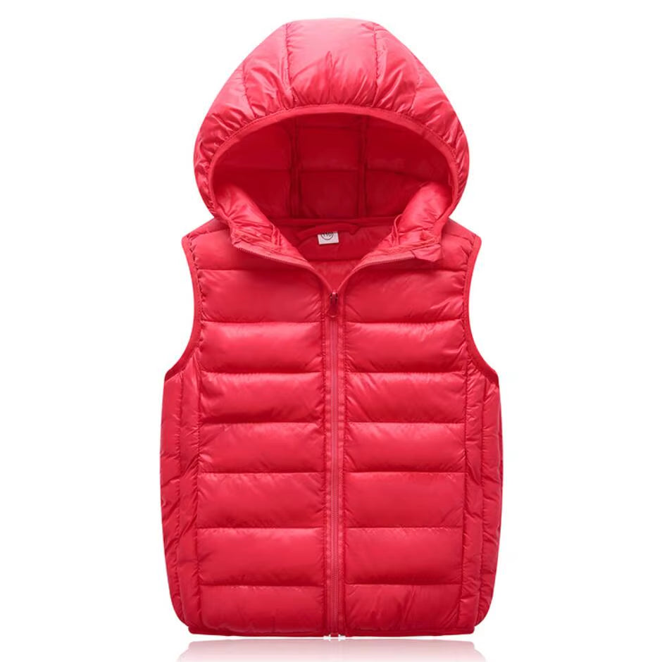 Teenagers Children Light down Jacket Vests Warm Autumn Winter Boys Girls Parent-Child Coat Waistcoat Kids Hooded Outerwear