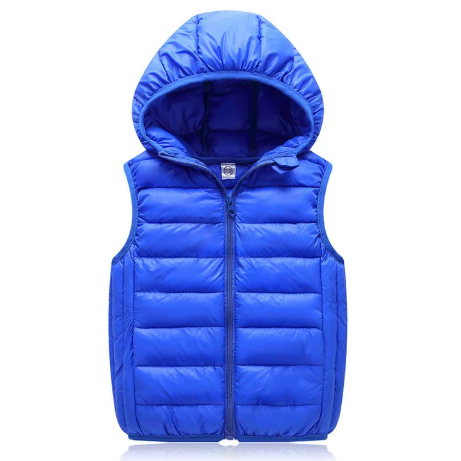 Teenagers Children Light down Jacket Vests Warm Autumn Winter Boys Girls Parent-Child Coat Waistcoat Kids Hooded Outerwear